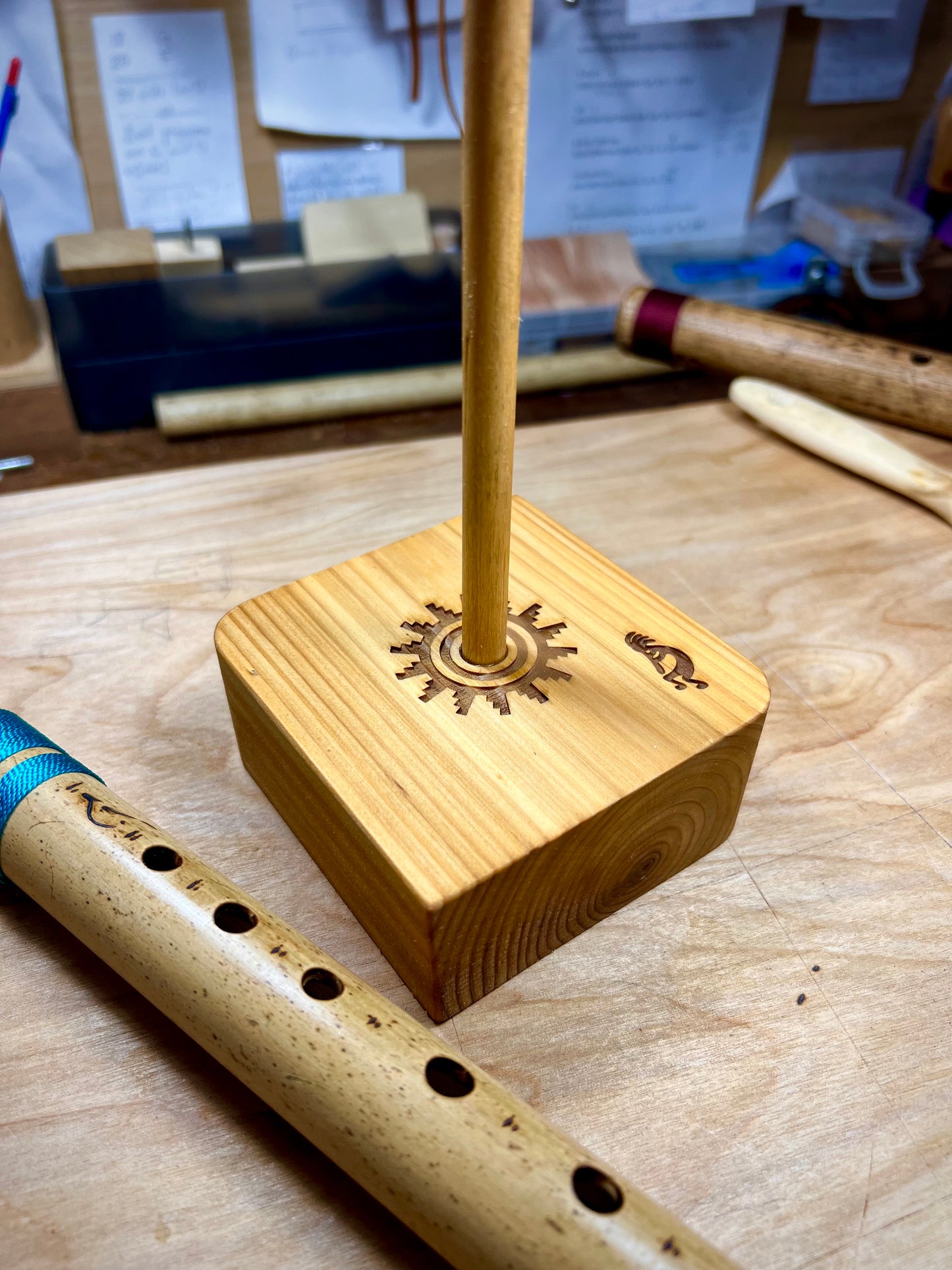 Wood Natural Flute Stand